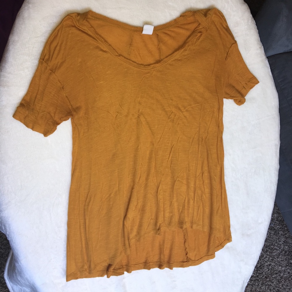 Brassy yellow wild pearl shirt. Worn